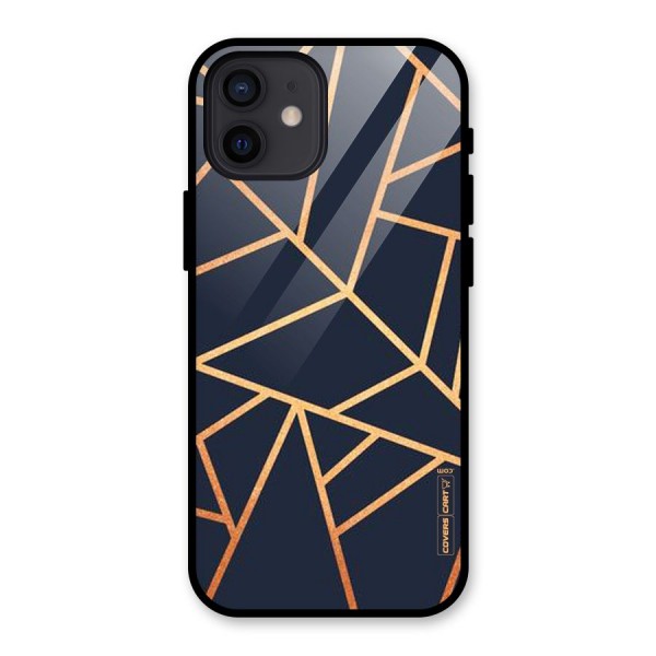 Golden Pattern Glass Back Case for iPhone 12