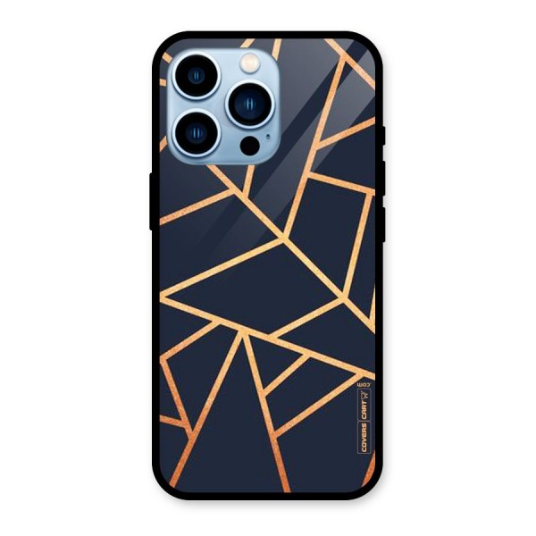 Golden Pattern Glass Back Case for iPhone 13 Pro