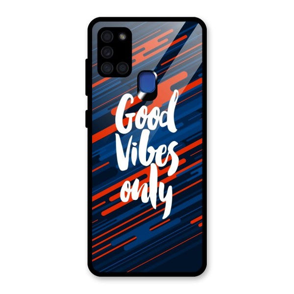 Good Vibes Only Glass Back Case for Galaxy A21s