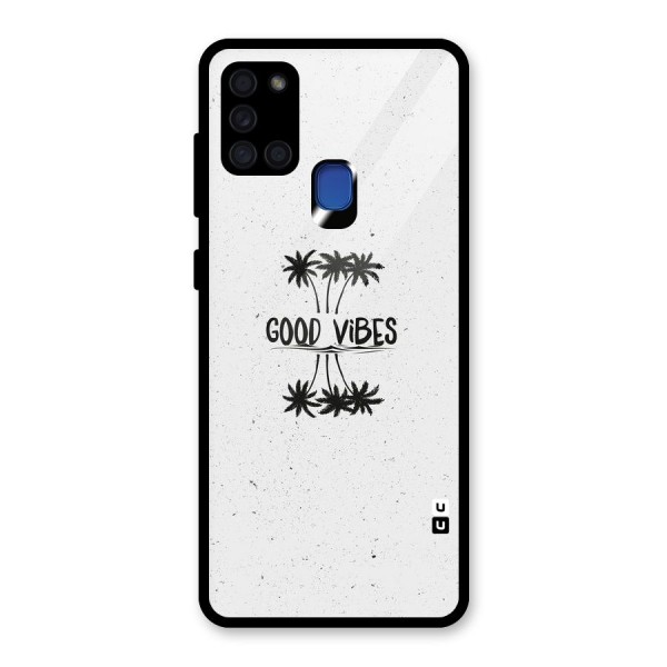 Good Vibes Rugged Glass Back Case for Galaxy A21s