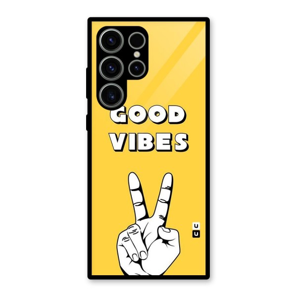 Good Vibes Victory Glass Back Case for Galaxy S23 Ultra