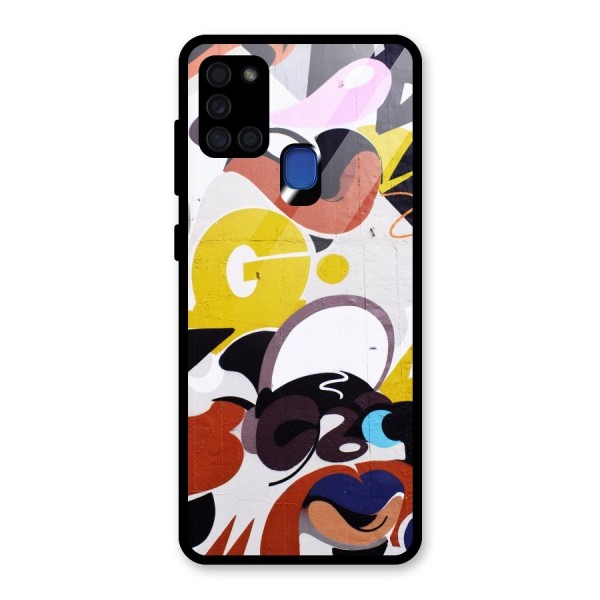 Graffiti Wall Glass Back Case for Galaxy A21s