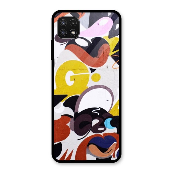 Graffiti Wall Glass Back Case for Galaxy A22 5G