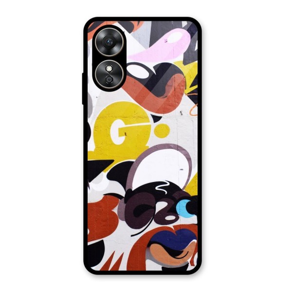 Graffiti Wall Glass Back Case for Oppo A17