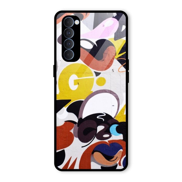 Graffiti Wall Glass Back Case for Oppo Reno4 Pro