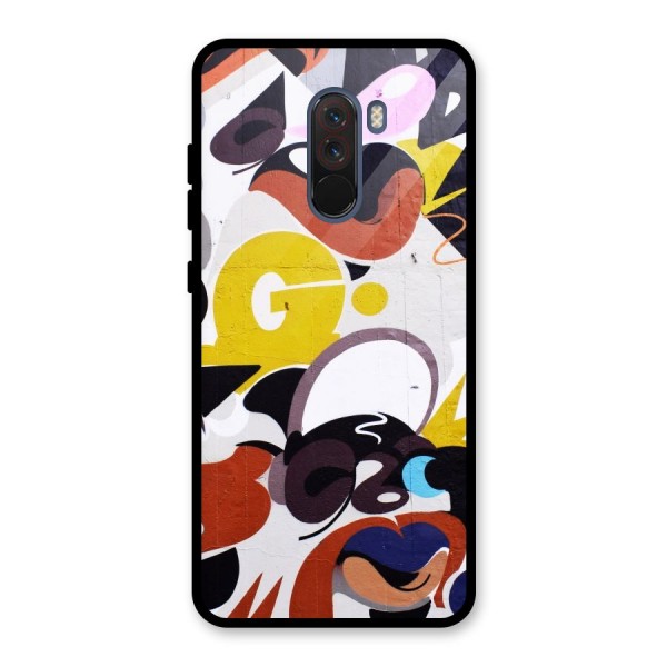 Graffiti Wall Glass Back Case for Poco F1