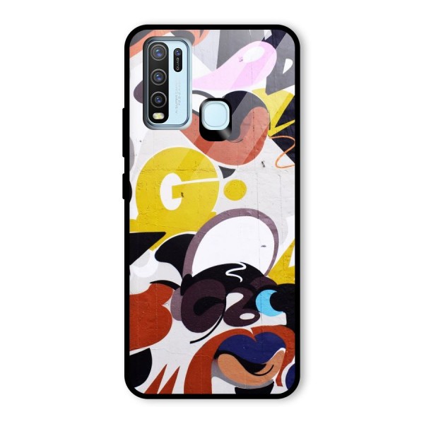 Graffiti Wall Glass Back Case for Vivo Y30