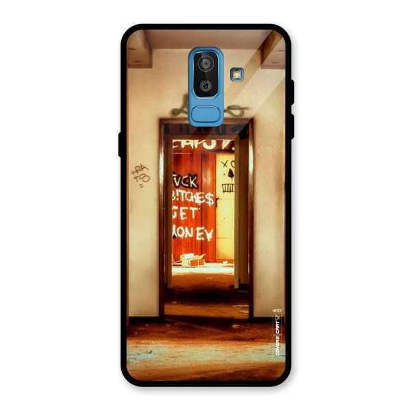 Grafitty Door Glass Back Case for Galaxy J8