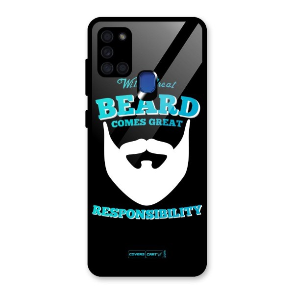 Great Beard Glass Back Case for Galaxy A21s