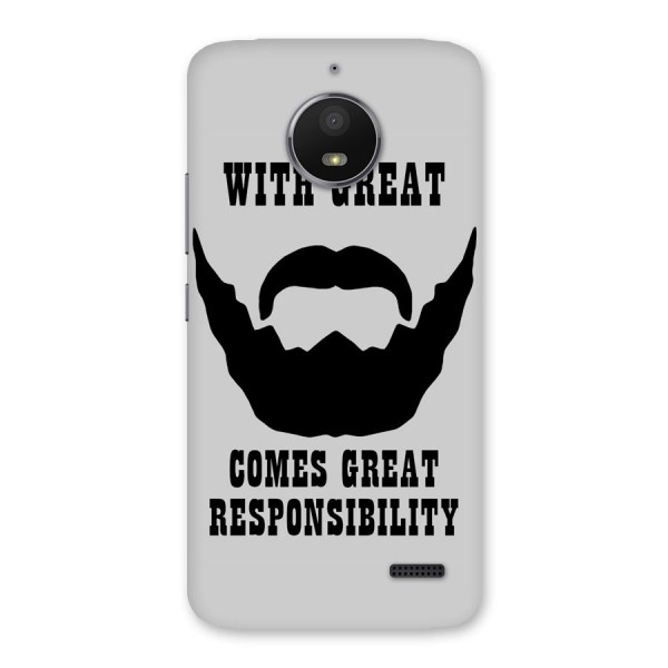 Great Beard Great Responsibility Back Case for Moto E4