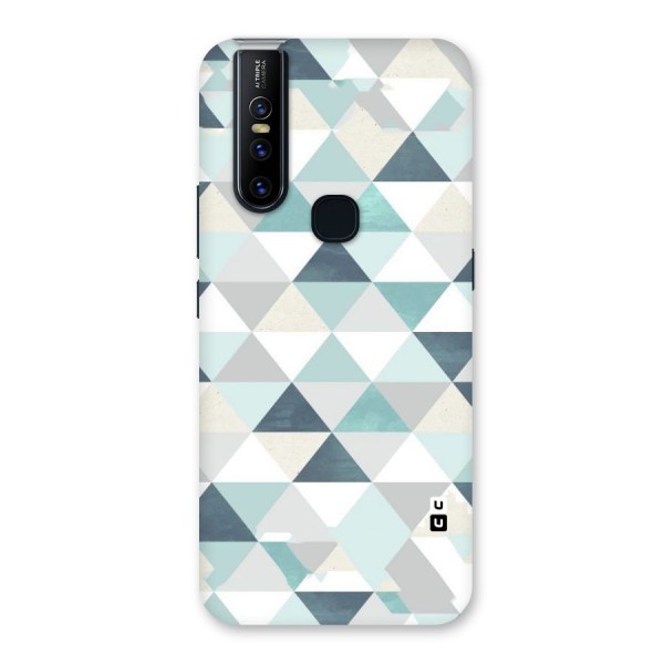 Green And Grey Pattern Back Case for Vivo V15