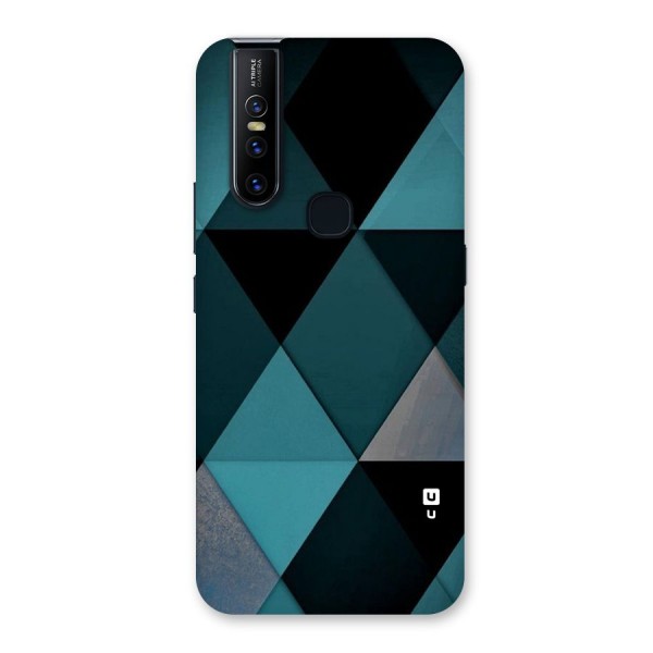 Green Black Shapes Back Case for Vivo V15