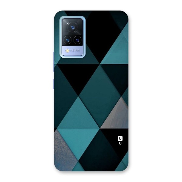 Green Black Shapes Back Case for Vivo V21 5G