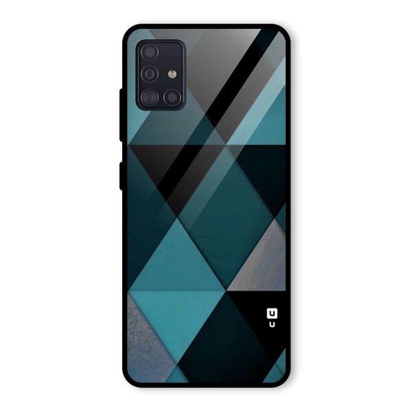 Green Black Shapes Glass Back Case for Galaxy A51