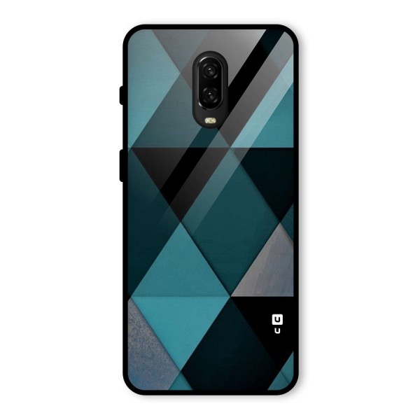 Green Black Shapes Glass Back Case for OnePlus 6T