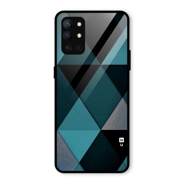 Green Black Shapes Glass Back Case for OnePlus 9R