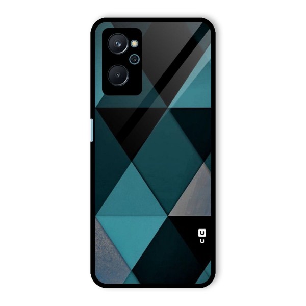 Green Black Shapes Glass Back Case for Realme 9i