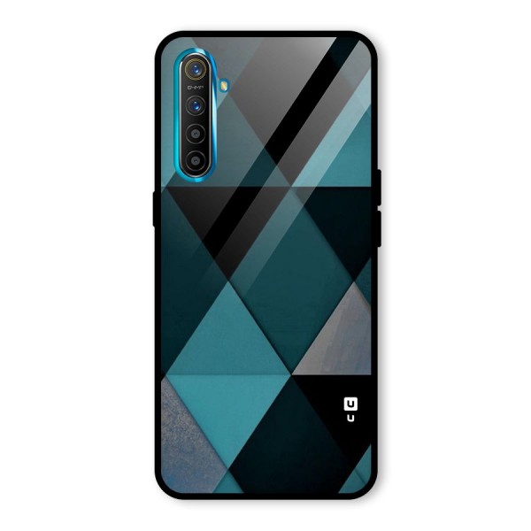 Green Black Shapes Glass Back Case for Realme XT