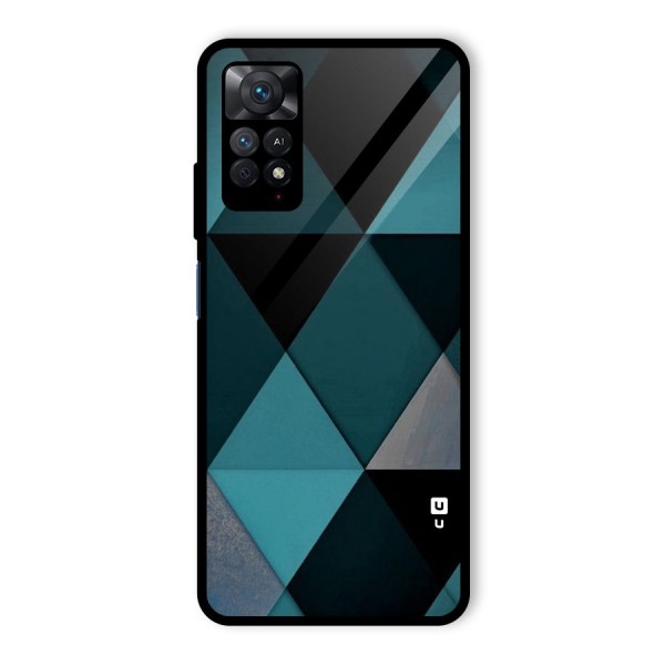 Green Black Shapes Glass Back Case for Redmi Note 11 Pro Plus 5G