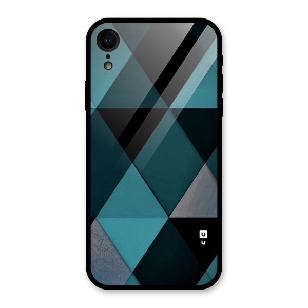 Green Black Shapes Glass Back Case for XR