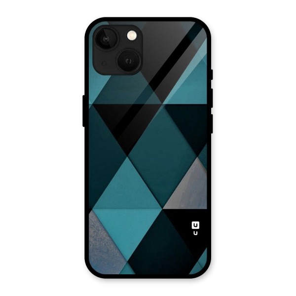 Green Black Shapes Glass Back Case for iPhone 13