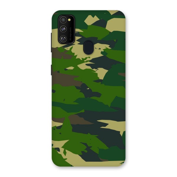 Green Camouflage Army Back Case for Galaxy M21