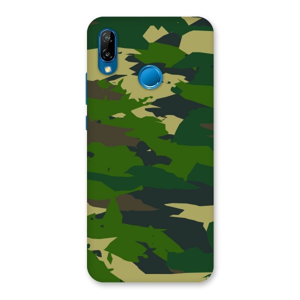 Green Camouflage Army Back Case for Huawei P20 Lite