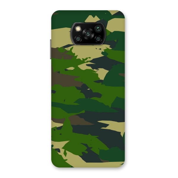 Green Camouflage Army Back Case for Poco X3