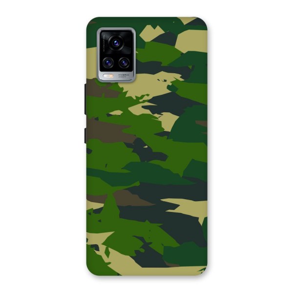 Green Camouflage Army Back Case for Vivo V20 Pro