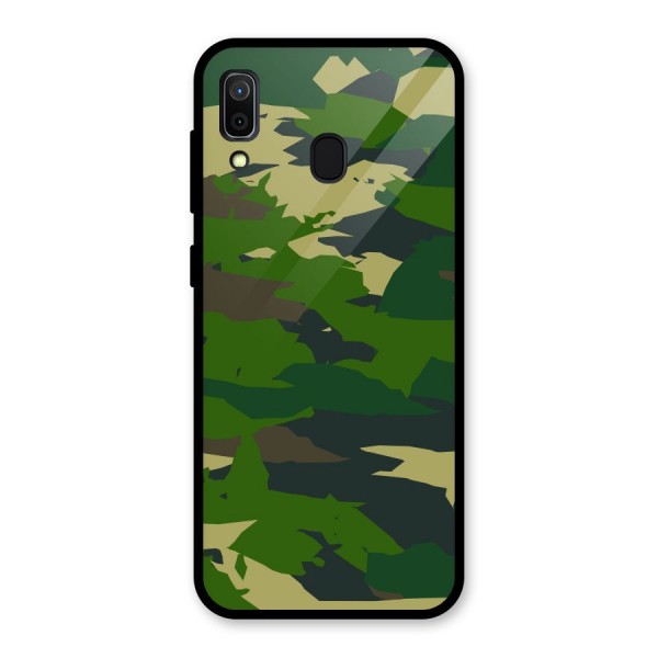 Green Camouflage Army Glass Back Case for Galaxy A30