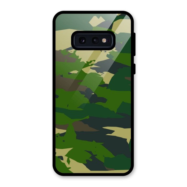 Green Camouflage Army Glass Back Case for Galaxy S10e