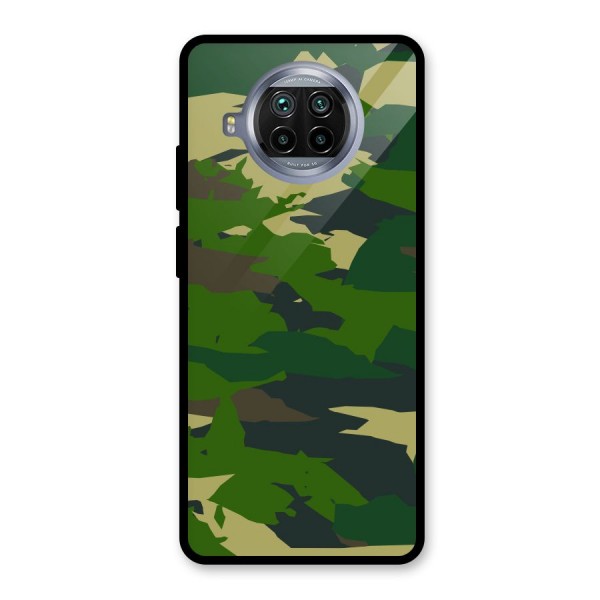 Green Camouflage Army Glass Back Case for Mi 10i