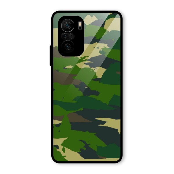 Green Camouflage Army Glass Back Case for Mi 11x