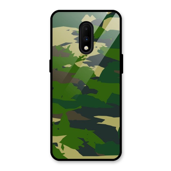 Green Camouflage Army Glass Back Case for OnePlus 7