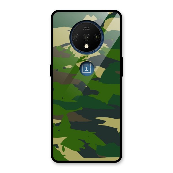 Green Camouflage Army Glass Back Case for OnePlus 7T