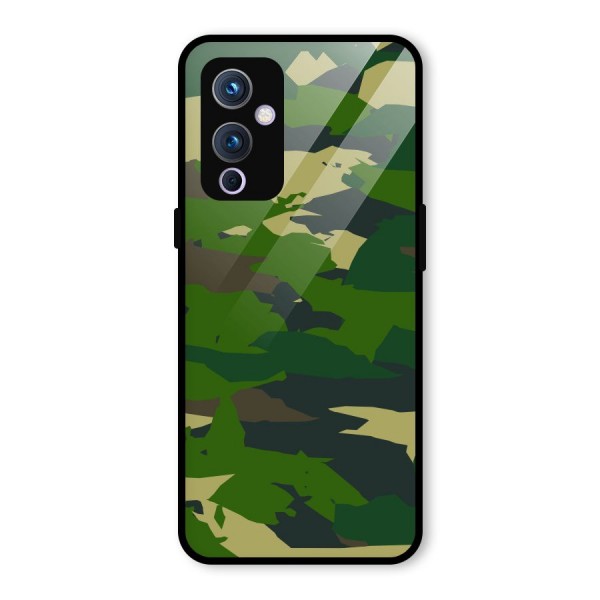 Green Camouflage Army Glass Back Case for OnePlus 9