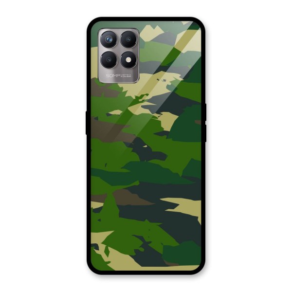 Green Camouflage Army Glass Back Case for Realme 8i