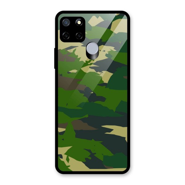 Green Camouflage Army Glass Back Case for Realme C15