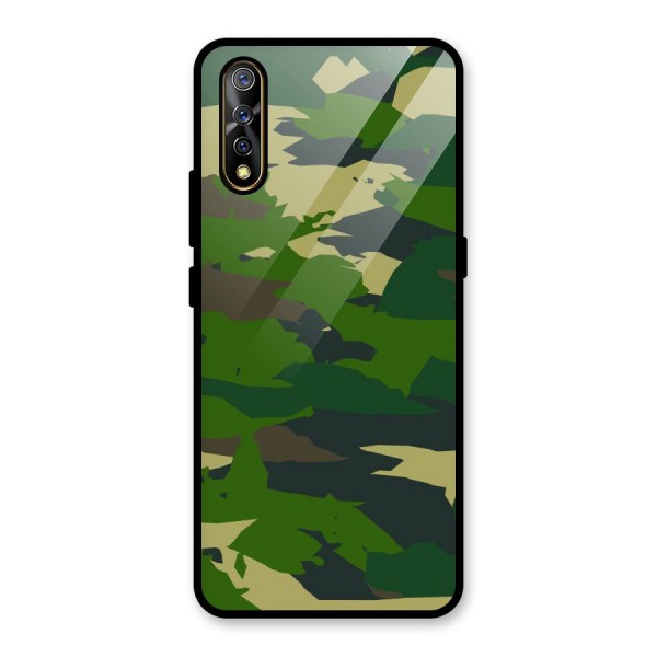 Green Camouflage Army Glass Back Case for Vivo Z1x