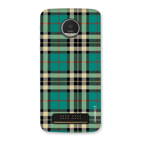 Green Check Back Case for Moto Z Play