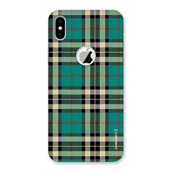 Green Check Back Case for iPhone XS Logo Cut