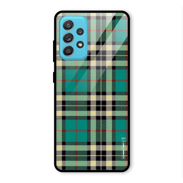 Green Check Glass Back Case for Galaxy A52s 5G