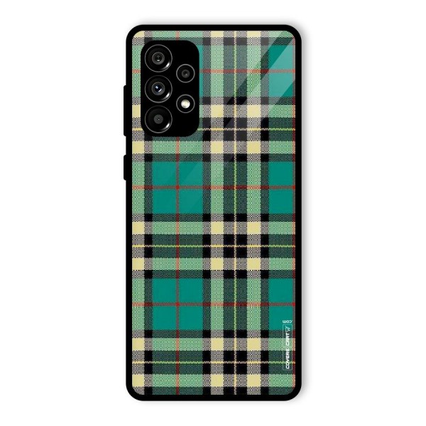 Green Check Glass Back Case for Galaxy A73 5G