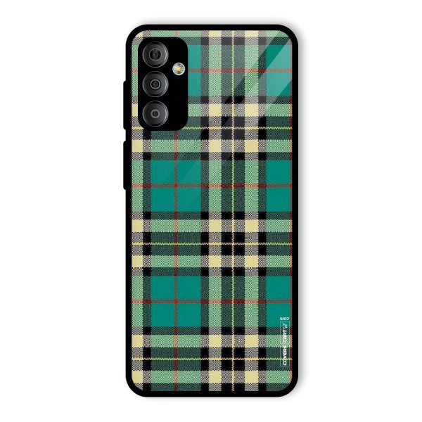 Green Check Glass Back Case for Galaxy F23