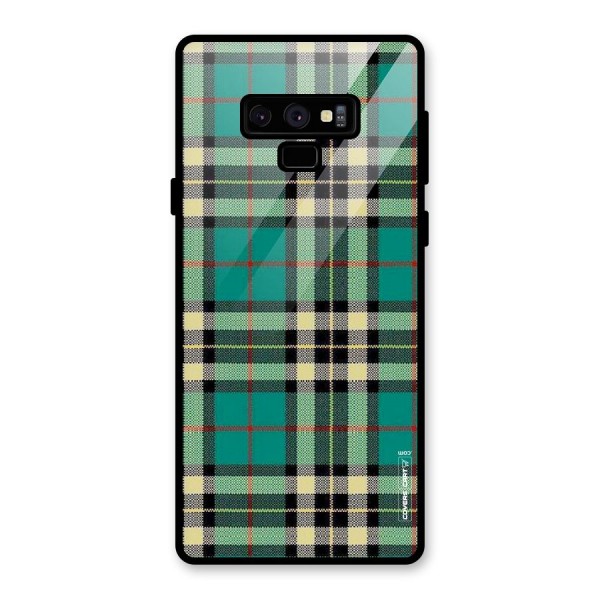 Green Check Glass Back Case for Galaxy Note 9