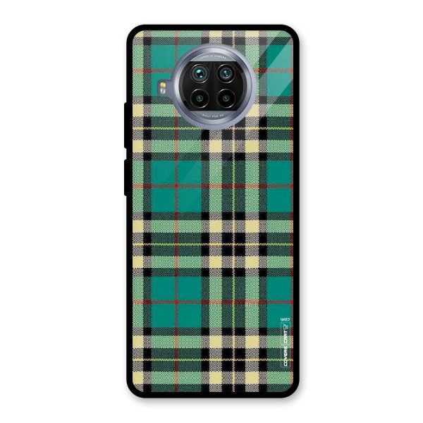 Green Check Glass Back Case for Mi 10i