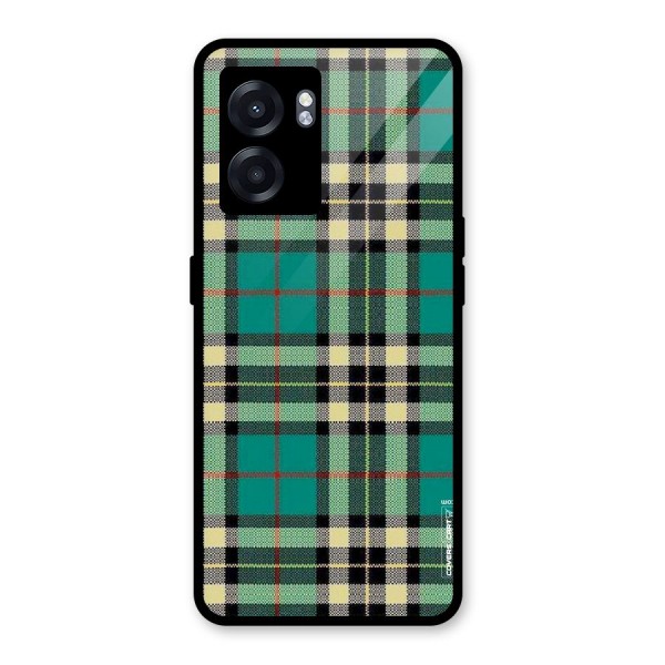 Green Check Glass Back Case for Oppo K10 (5G)