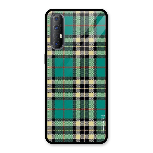 Green Check Glass Back Case for Oppo Reno3 Pro