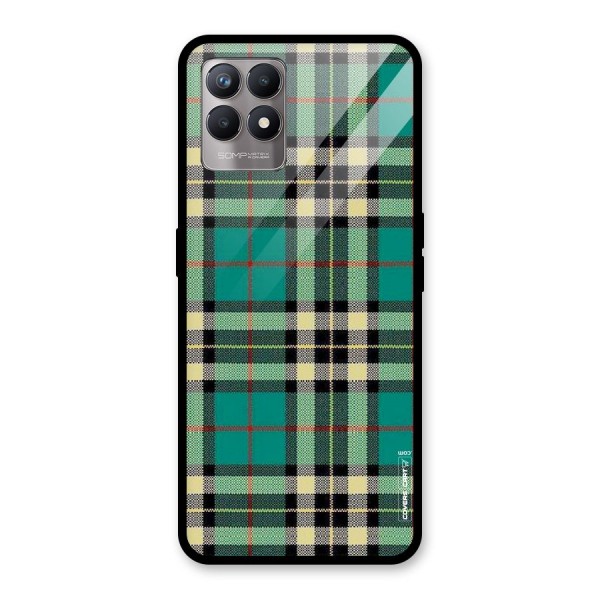 Green Check Glass Back Case for Realme 8i