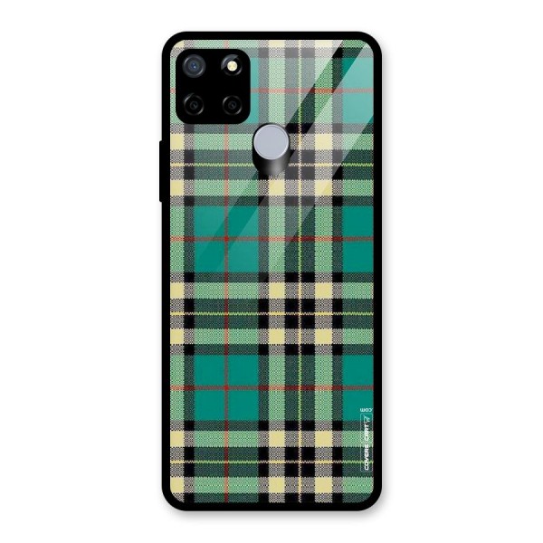 Green Check Glass Back Case for Realme C12